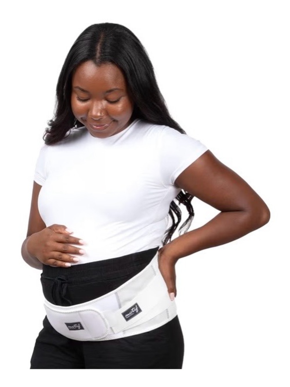 Maternity Support Belt - White Belly & Lower Back Support